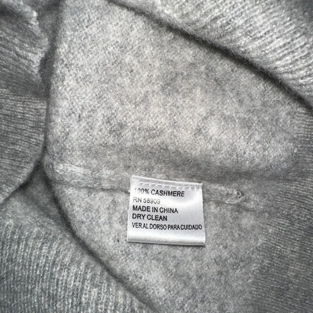 ANTONIO MELANI 100% Cashmere Gray Crew Neck Sweater with Ruffle Cuffs - Picture 7 of 7